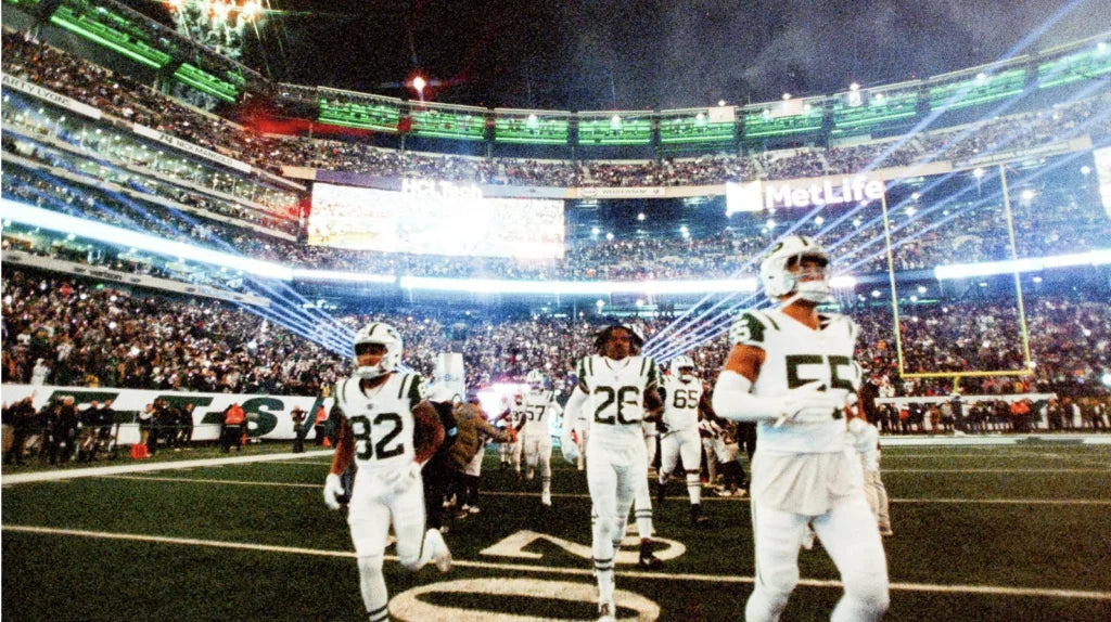New York Jets game at MetLife Stadium shot on analog film processed on-site with AGO Film Processor