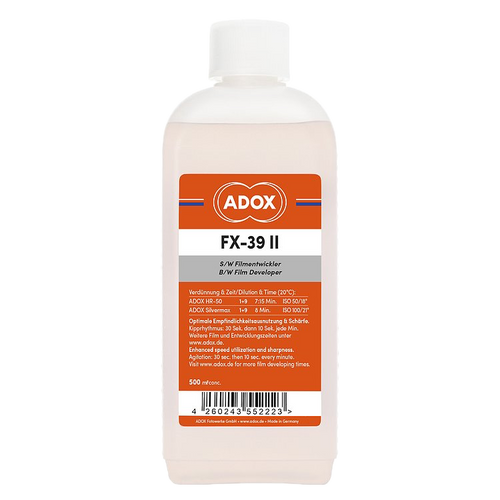 ADOX FX-39 II 500ml compensating B&W film developer for fine grain, sharpness, and high effective film speed