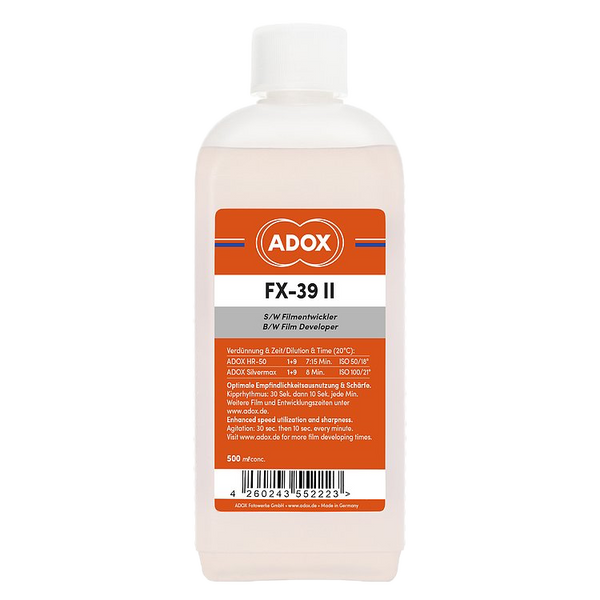 ADOX FX-39 II 500 ml, rivelatore compensatore per pellicola in bianco e nero, per grana fine, nitidezza e alta sensibilità effettiva