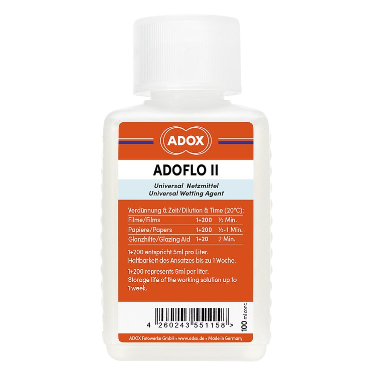 ADOX Adoflo II wetting agent 100ml - prevents water spots and streaks when drying film and paper