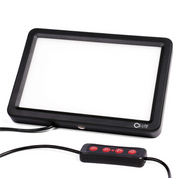 Cinestill CS-LITE front view illuminated showing even diffused LED surface with wired remote brightness control