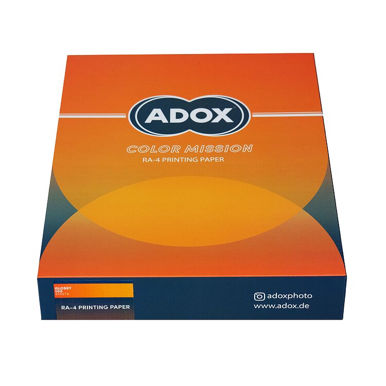 ADOX ColorMission RA-4 paper box packaging for darkroom colour printing