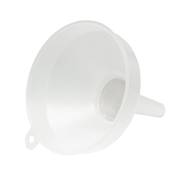 Funnel with filter 15cm top angle showing built-in mesh strainer for filtering darkroom chemicals