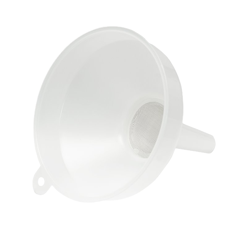 Funnel with filter 15cm top angle showing built-in mesh strainer for filtering darkroom chemicals