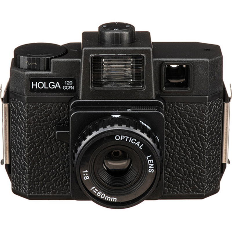 Holga 120GCFN camera, straight-on front view