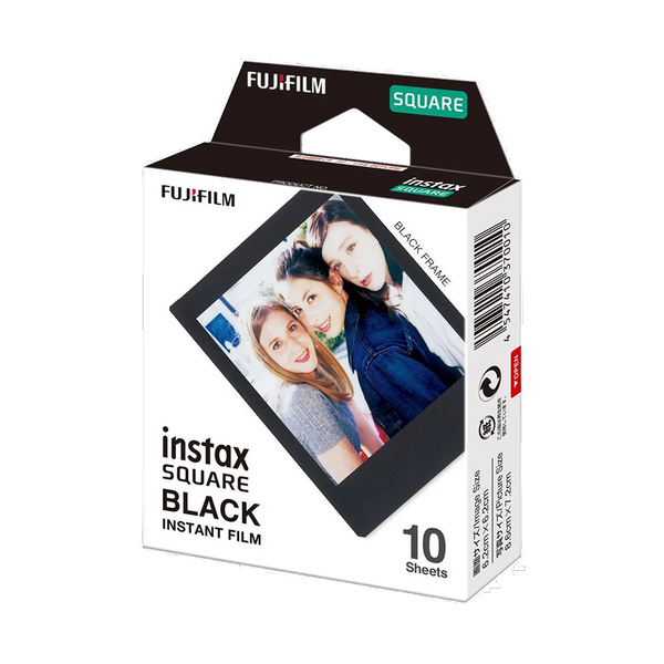 Confezione di pellicola istantanea Fujifilm Instax Square Black, 10 scatti con cornici nere