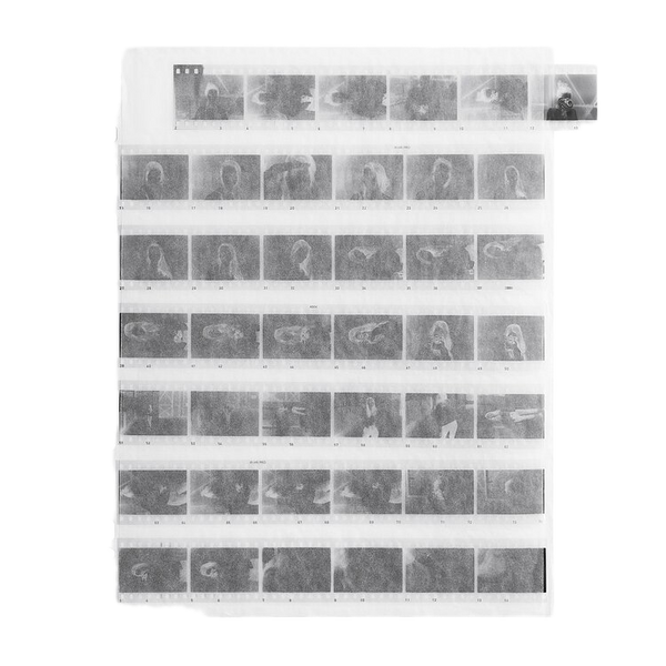 Pagine portanegativi d'archivio in carta pergamina per strisce di pellicola 35 mm, con sette tasche per un massimo di 42 fotogrammi