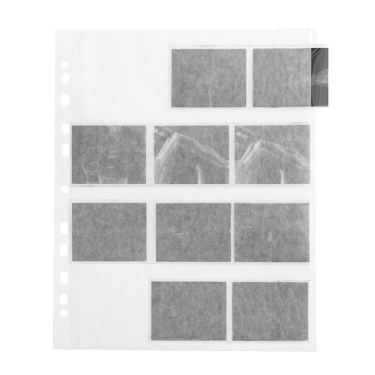 Clear archival negative sleeves for 120 medium format film, four strips per sheet