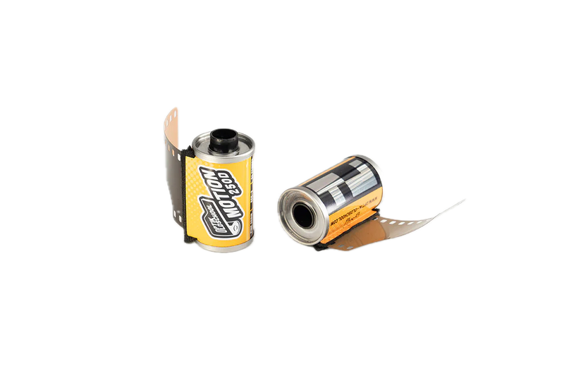 Optik Oldschool Motion 250D 35mm film cassette and canister - Kodak Vision3 250D daylight cinema stock