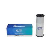 Kentmere 100 medium format 120 film box and roll canister showing PAN 100 B&W fine grain film by Harman Technology