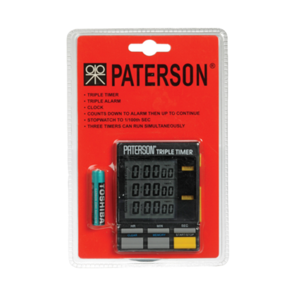 Timer da camera oscura Paterson a tre canali con attacco magnetico e display non illuminato