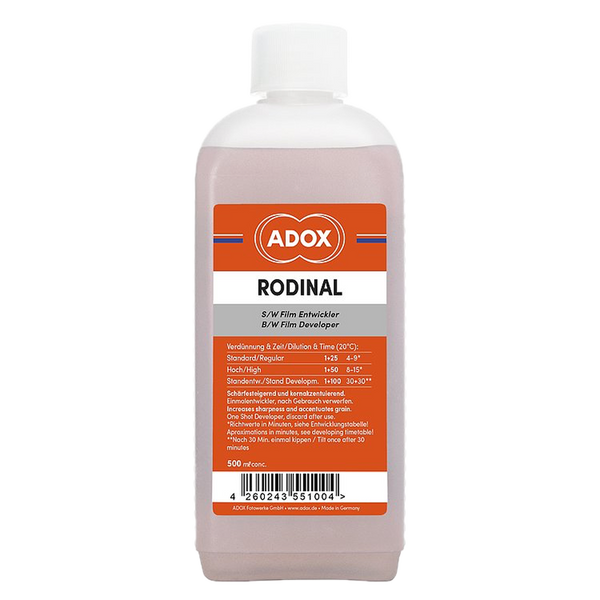 ADOX Rodinal 500 ml, concentrato di rivelatore per pellicola in bianco e nero ad alta acutanza, a uso singolo