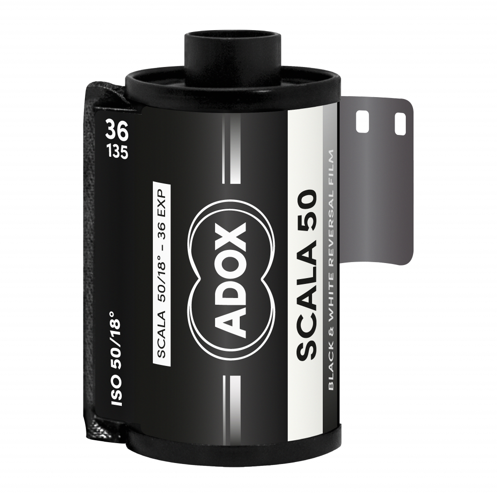 ADOX Scala 50 black and white 35mm reversal slide film canister