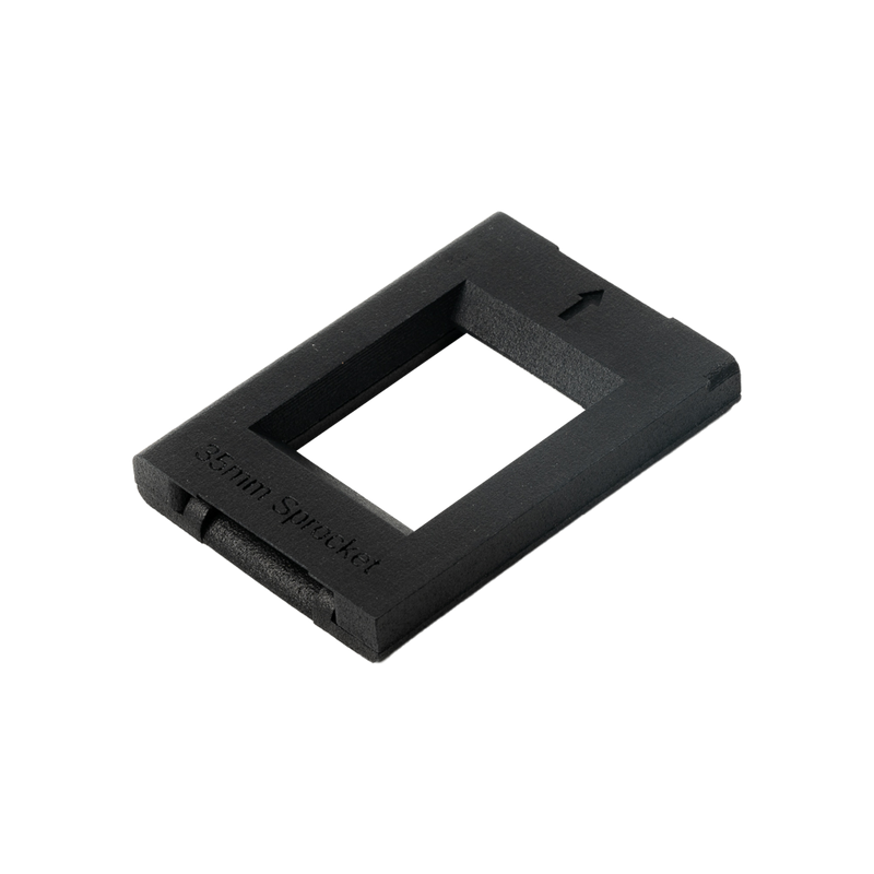 Easy35 Sprocket Holder for full-frame 35mm film scanning with dual S-curve track and pass-through slot