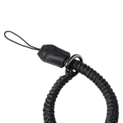 SmallRig braided wrist strap in black, loop with tab and cord, second angle