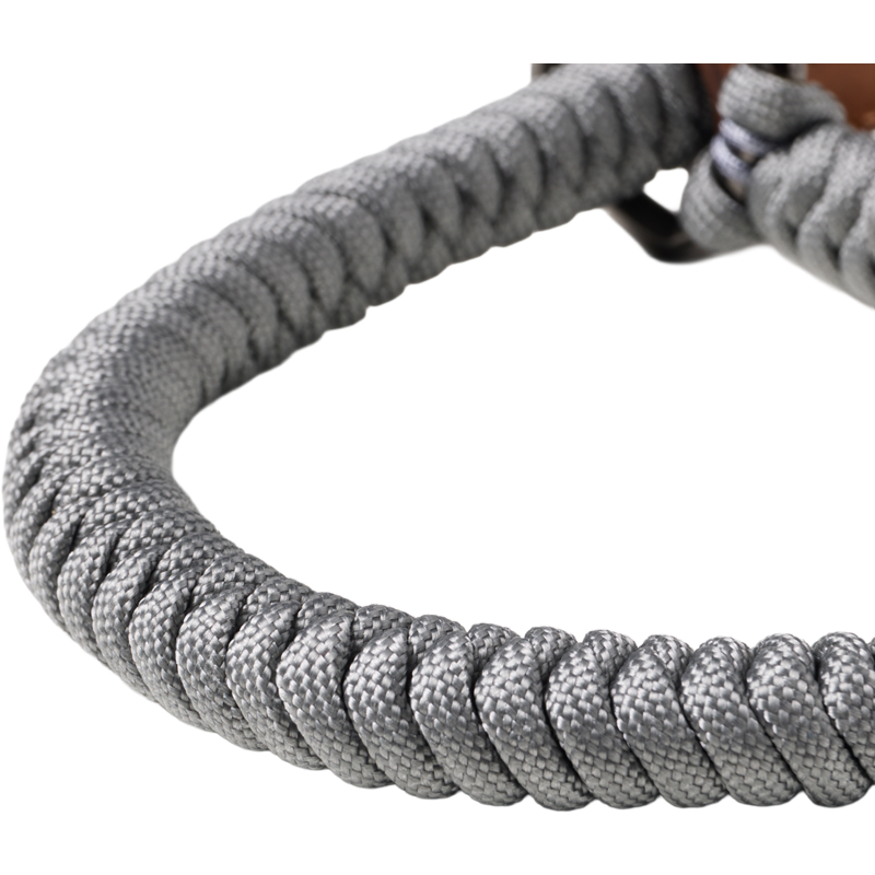 SmallRig braided wrist strap in gray, close-up of the braided cord
