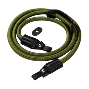 SmallRig braided shoulder strap in green, laid flat with connector pad