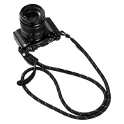 SmallRig braided shoulder strap in black on a camera