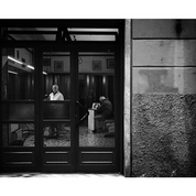 Sample image for ADOX HR-50: black and white photo of a shop doorway