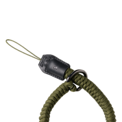 SmallRig braided wrist strap in green, loop with tab and cord