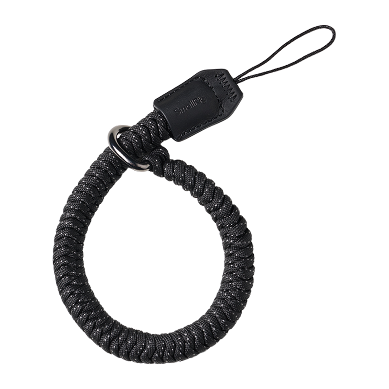 SmallRig braided wrist strap in black, full loop with tab