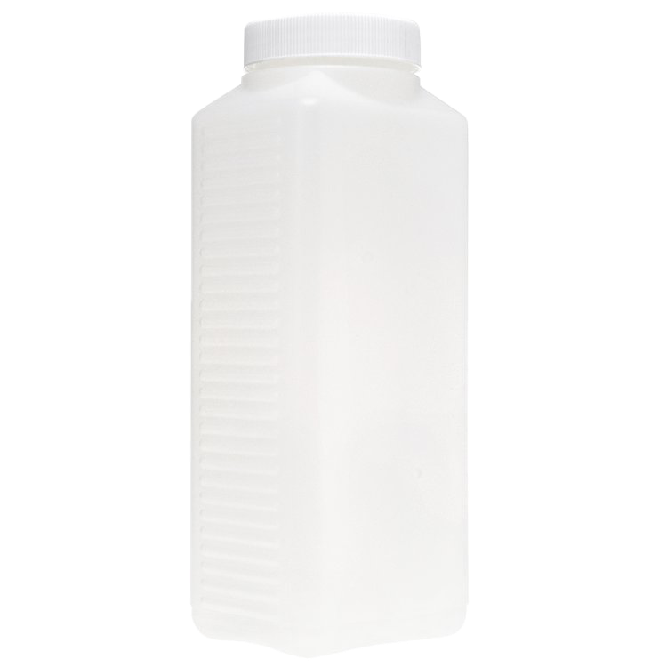 White 1000ml wide-mouth chemical storage bottle for darkroom film developing solutions