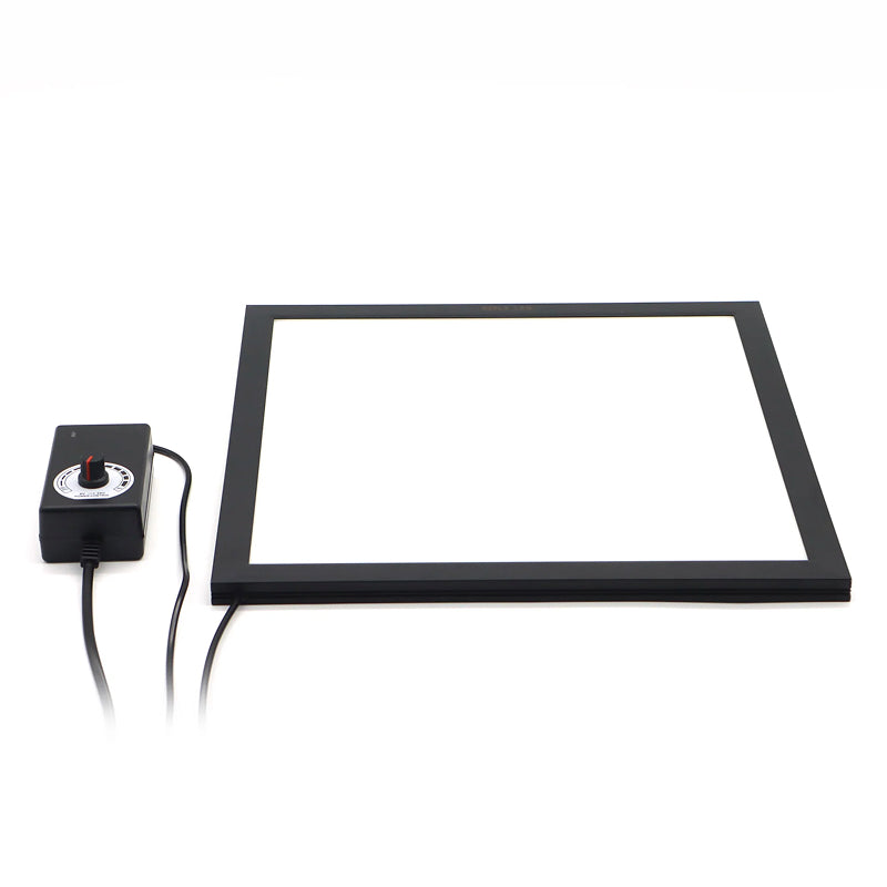 Light pad with control panel on a white background